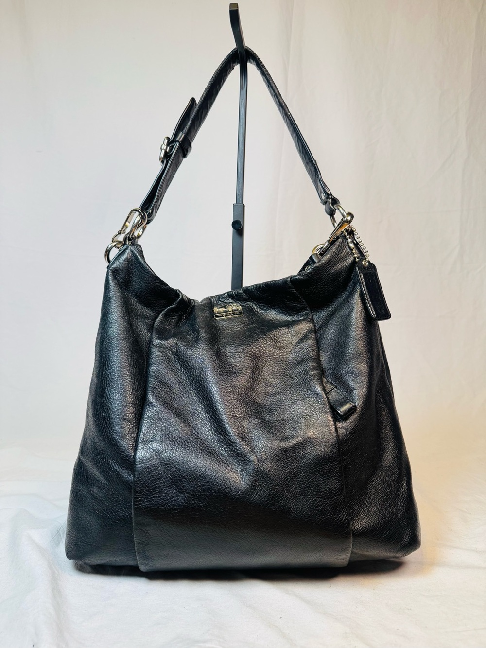 Coach Black Pebbled Leather Shoulder Bag